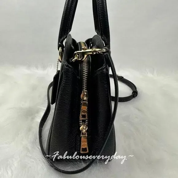 Coach Savannah Small Carryall Bag In Leather/Gold/Black CAL54 NWT - Picture 3 of 8